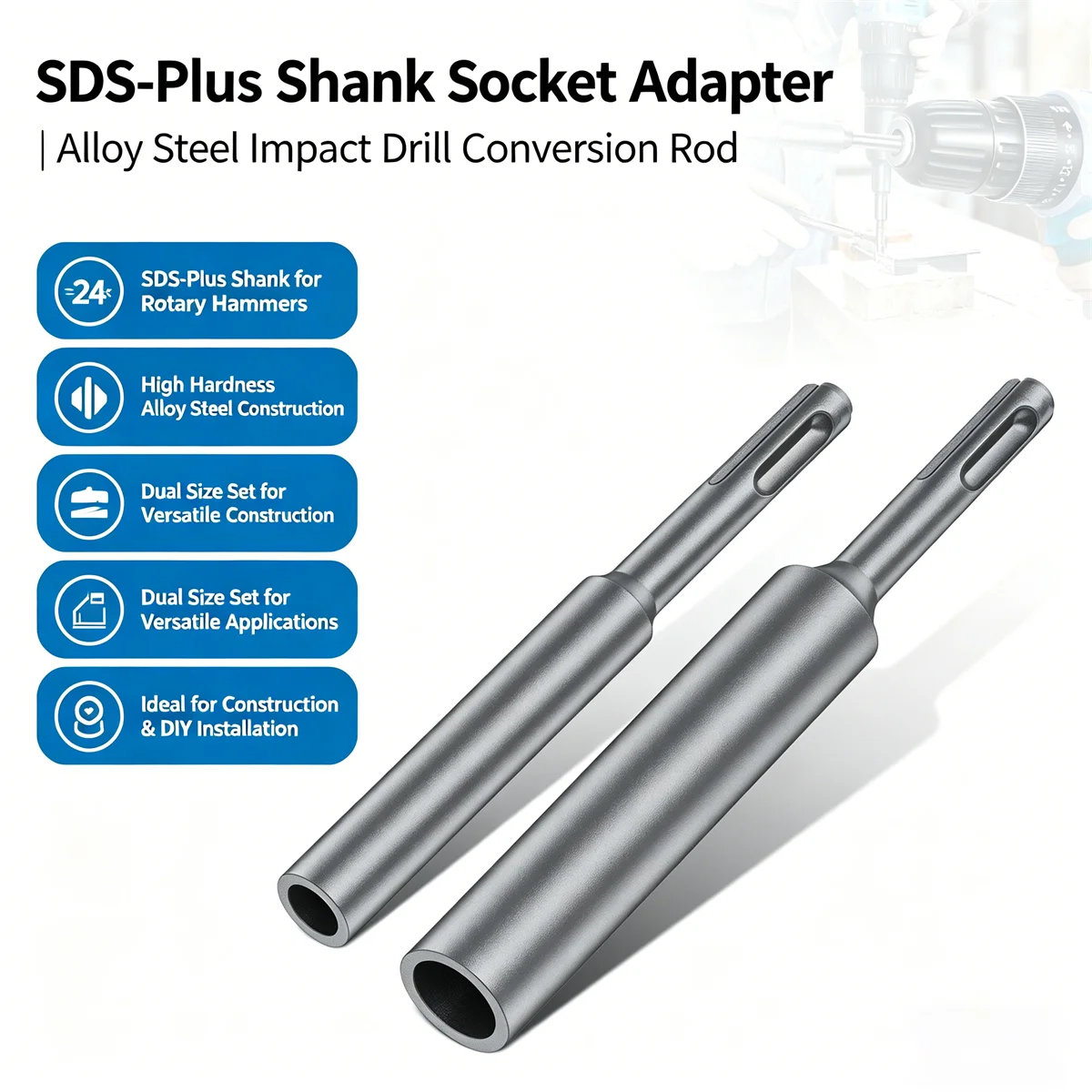 Earthing Grounding Rod - 2Pcs SDS Plus Ground Rod Driver