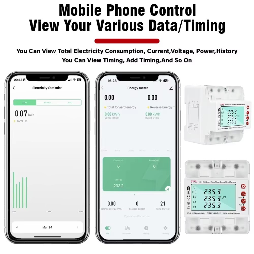Three Phase AC380V Tuya WiFi S - đánh giá và giá Ac Surge Protector