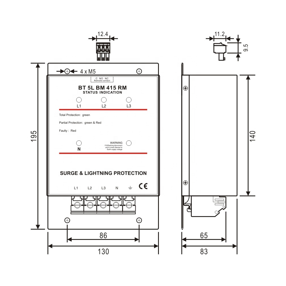 380V 400V 415V 280kA 40kA*7lin - đánh giá và giá Ac Surge Protector