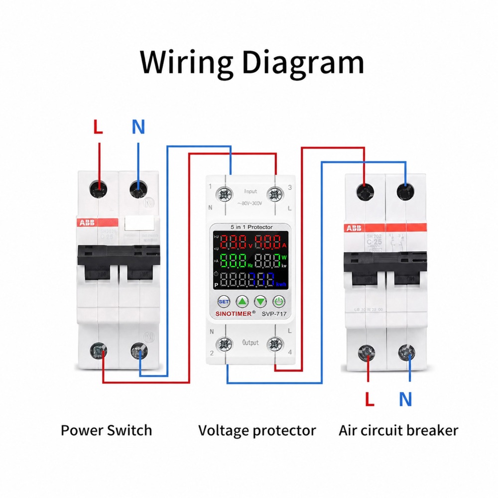 220V AC 230V LED Display KWh M - đánh giá và giá Ac Surge Protector