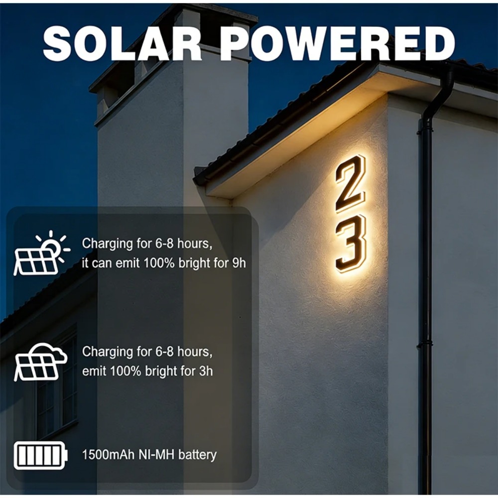 New Solar Address Sign LED Hou - đánh giá và giá Waterproof Junction Box Solar