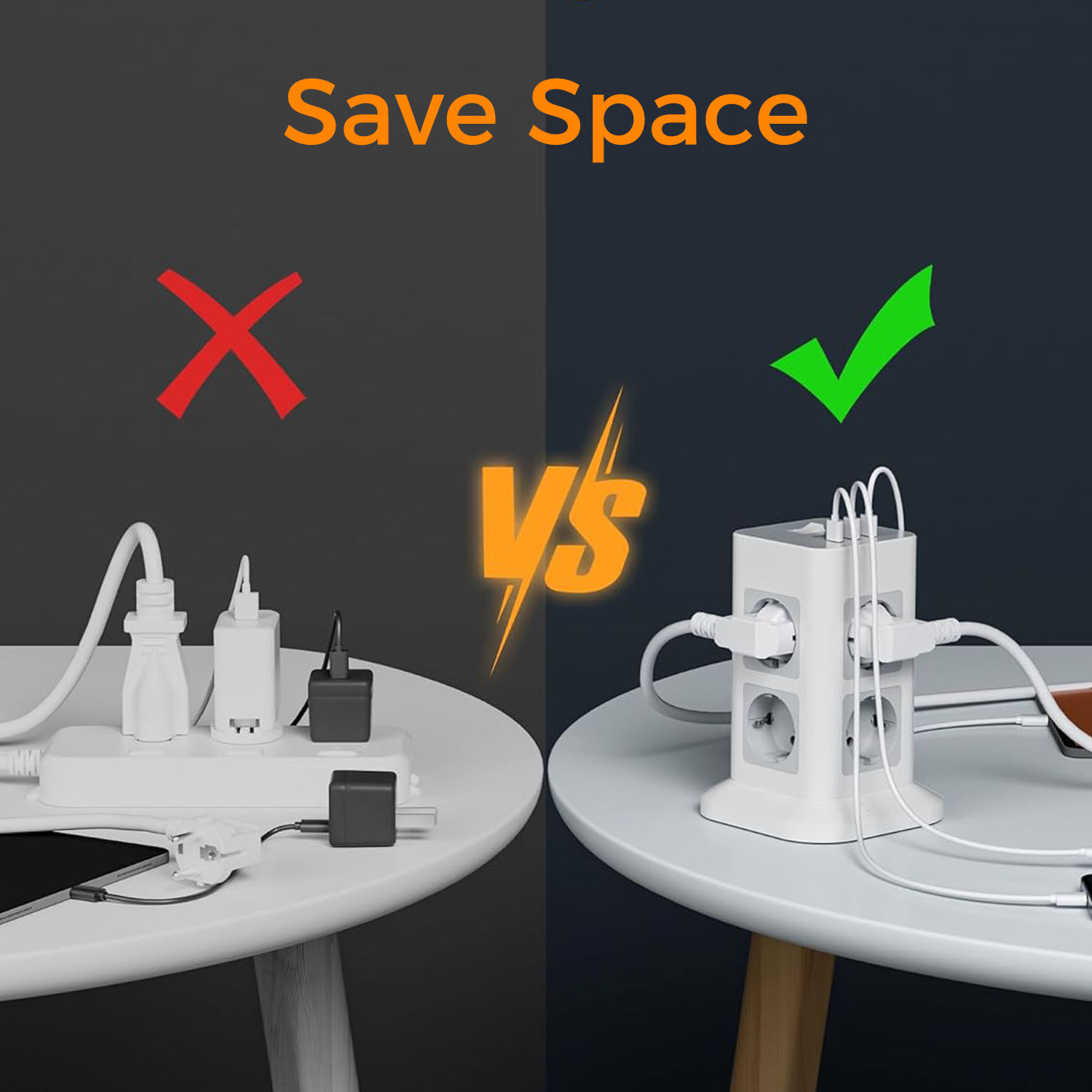 TESSAN 3600W EU Power Strip To - đánh giá và giá Ac Surge Protector