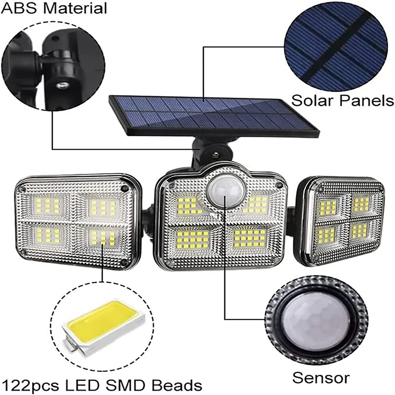 Solar 3 Head Split Wall Light  - đánh giá và giá Waterproof Junction Box Solar