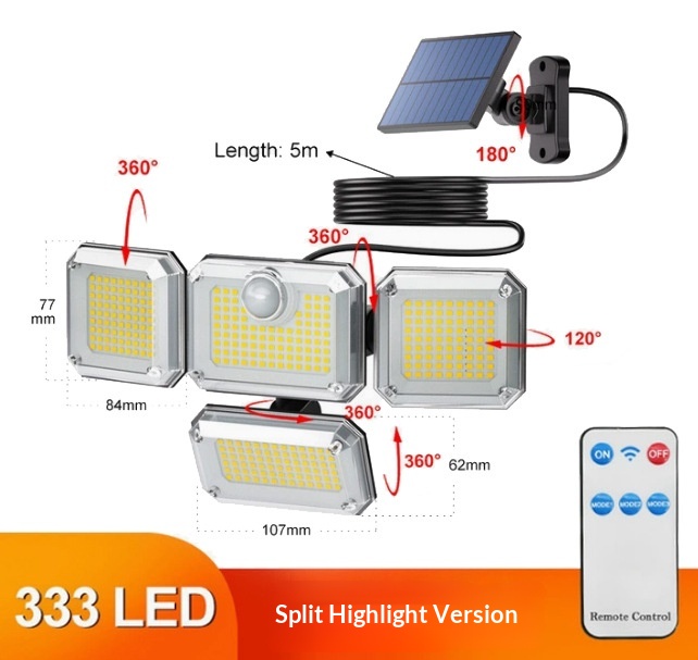 Solar 3 Head Split Wall Light  - đánh giá và giá Waterproof Junction Box Solar